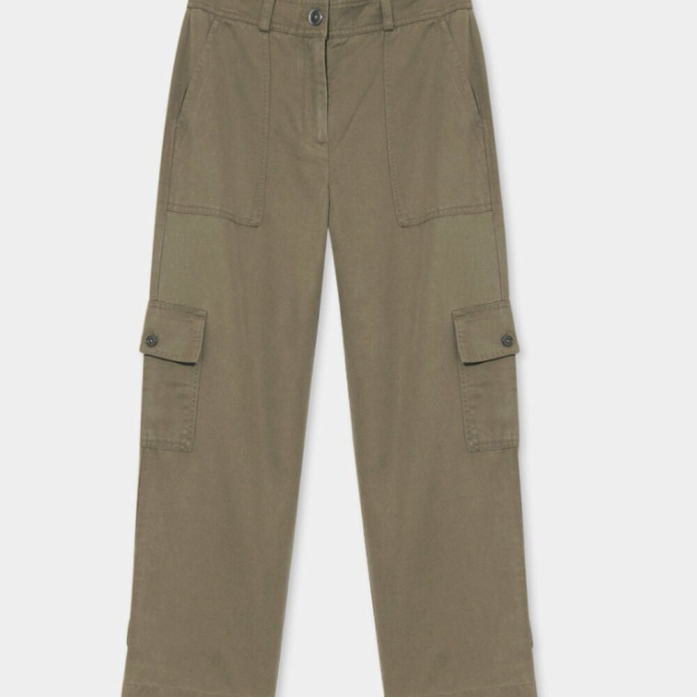 Brooks Brothers Cargo Utility Casual Pants Chinos Olive Green Womens 2 NWT - Picture 2 of 6